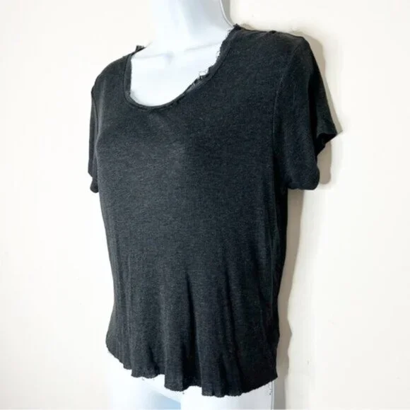 Anthropologie Joe’s Jeans Women's T-shirt Tee short sleeve Heather Black XS - Picture 3 of 13